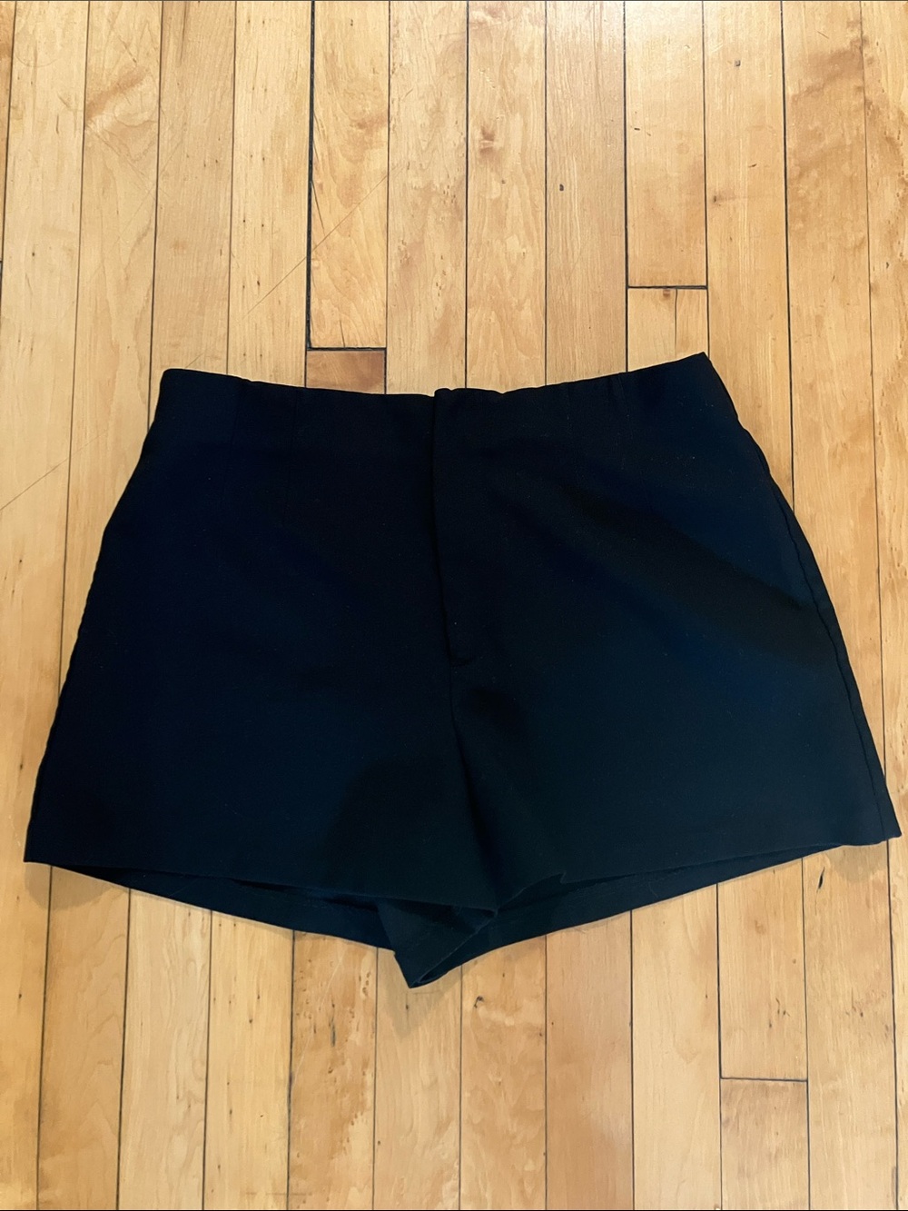 Zara Black Tailored Shorts Size XL 32 Neutral Solid Stretch Fitted Summer